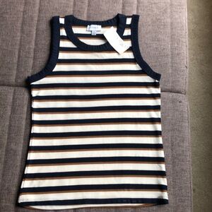 Striped ribbed shell  from EverEve. Size small, never worn, new with tags